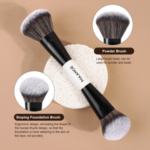 MAANGE – Nouveau Kit de 4 <span class=keywords><strong>Pinceaux</strong></span> de Maquillage Professionnels Double-Tête Personnalisables (OEM & ODM) pour Poudre Libre, Fard à Joues et Fond de Teint - Product Image 5
