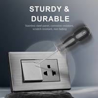 US Standard Retro Electric Power Laiton 10A 110V 1 Gang Applique Murale Interrupteurs à Bouton-Poussoir 3 Pôles Thaïlande Interrupteur Prise 16A Évalué