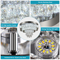 Moderne K9 Cristal LED Double Couche Plafonnier Lustre Élégant Pendentif Éclairage pour Chambre Salon Cuisine Couloir