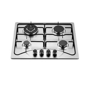 Stainless Steel Built in Gas Stove Panel Black Enamel Pan Support Gas Hob with Chinese Sabaf Burner Built in Gas Hob
