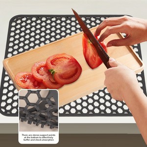 Open Hole Honeycomb 13.6 X 11.6 Inch <b>Silicone</b> Kitchen Sink <b>Mat</b> Dishwashing Dishwashing Hollow Bottom Anti-Scratch Anti-Slip - Product Image 2