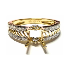 Hot Sales Special Design Perfect 18K Yellow Gold 100% Natural Diamond Fine Jewelry Engagement Semi Mounting Rings for Lady - Product Image 1