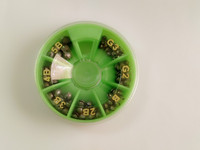 Boîte en plastique verte emballage forme ronde plomb split shot pêche poids plombs