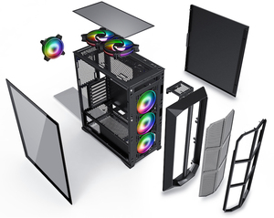 SAMA ARGB strip Gaming <span class=keywords><strong>PC</strong></span> case malla metálica <span class=keywords><strong>diseño</strong></span> frontal <span class=keywords><strong>caja</strong></span> de escritorio <span class=keywords><strong>caja</strong></span> de computadora de vidrio templado - Product Image 6