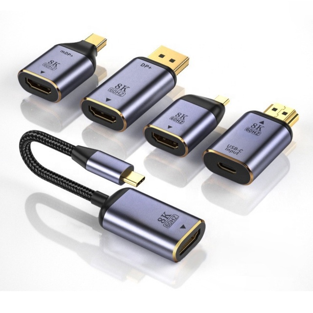 USB C to 8K Female HDMI Video Converter Adapter Cable Type C to 8K 60Hz 4K 144Hz HDMI Female Video Converter Adapter Cable
