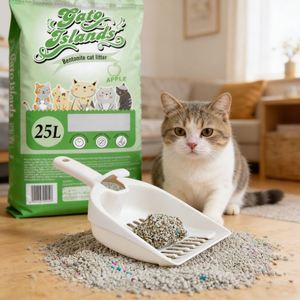 Litière pour chat Factory Cat Sand, 99% sans poussière, contrôle des odeurs, hautement absorbante, forte agglomération, boules sphériques en bentonite - Product Image 1
