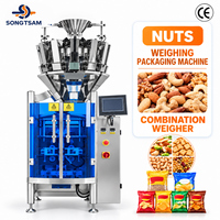 Machine d'emballage automatique de qualité alimentaire pour sachets verticaux de noix mélangées (pistache, noix de cajou, arachide, noix, amande) avec peseuse multi-têtes