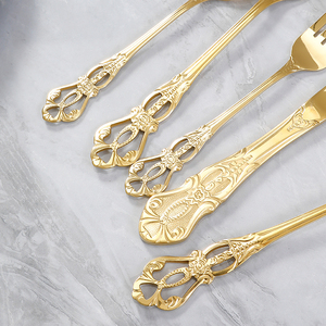 <span class=keywords><strong>Set</strong></span> di posate in acciaio inossidabile dorato per uso alimentare coltello a cucchiaio con smalto a specchio per cucina di casa e feste - Product Image 6