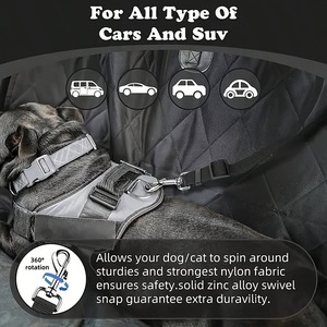 Cinturón de Seguridad para Perros de Nailon para Automóvil con Correa Ajustable, Anclaje Seguro al Reposacabezas para Mascotas, Arnés de Viaje Resistente para Perros de Todos los Tamaños - Product Image 3