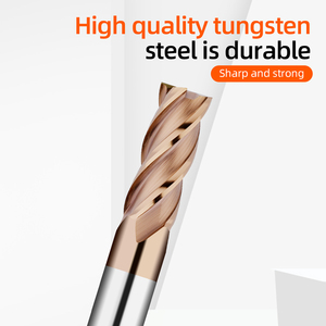 Mata <span class=keywords><strong>Router</strong></span> pemotong penggilingan CNC, mata bor karbida padat 4F untuk pabrik ujung logam HRC 45/55/65/70 CNC, alat pemotong mesin - Product Image 3