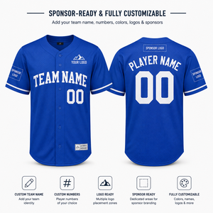 Divisa da Baseball Personalizzata con Sponsor, Maglie con Nomi e Numeri, Loghi Autorizzati per Squadre e Club, Fornitore OEM all'Ingrosso - Product Image 1