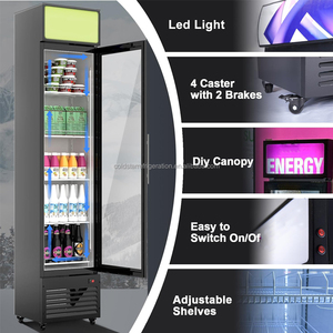 Commercial Single Door Glass Display Freezer Rapid Cooling <b>Refrigerator</b> for Supermarket Frozen Food & Beverage Chiller - Product Image 5