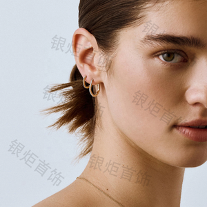 LOZRUNVE Set di Orecchini a Cerchio Geometrici Ondulati in Argento Sterling 925 Placcato Oro <span class=keywords><strong>e</strong></span> Rodio Ultima Collezione - Product Image 5
