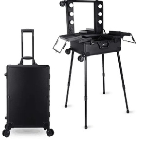New Trolley Cosmetic Professional Makeup Case Rolling Luggage with LED <strong>Light</strong> Multi-function Trolley <strong>Suitcase</strong> - Product Image 3