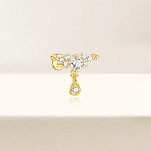 Nouvelles Boucles d'oreilles spirales pour cartilage en argent sterling S925 plaqué or 18 carats, à tête plate unique, pour femmes - Product Image 2