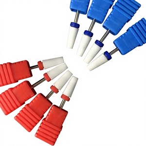 Fresa per Unghie in Ceramica, Punta Piatta e Conica, Rosa, Utensile Rotante per Manicure, Pedicure, Cuticole e Lucidatura Gel - Product Image 1