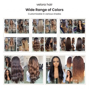 Perruque frontale 13*4 en dentelle HD, cheveux humains vierges bruts, double épaisseur, avec mèches balayage, ondulations naturelles, nœuds pré-décolorés transparents, teinture professionnelle - Product Image 5