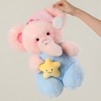 Boneka Gajah Pink Lucu Custom, Mainan Hewan Isi Dakron, Hadiah Ulang Tahun Gajah Bintang untuk Bayi, Pereda Stres untuk Anak-Anak, Warna Dapat Disesuaikan