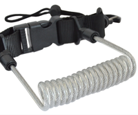 Cordon de sécurité rétractable BCD pour la plongée, en TPU, avec ressort anti-perte pour appareil photo, boucle à déconnexion rapide, accessoire pour sports nautiques