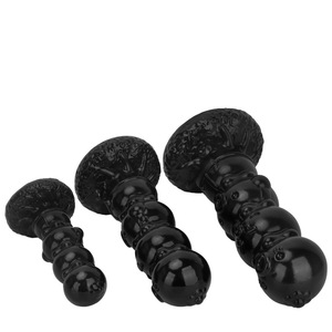 Vente en gros usine : Plug anal perlé noir, grand modèle, base évasée, pour entraînement anal, fournisseur de jouets pour adultes - Product Image 5