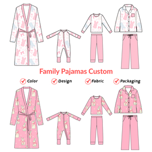 Custom Printed <strong>Family</strong> Matching Pyjamas <strong>Set</strong> Oeko-tex Certified Bamboo <strong>Clothing</strong> Casual Baby Pajamas Zipper Baby Clothes - Product Image 1