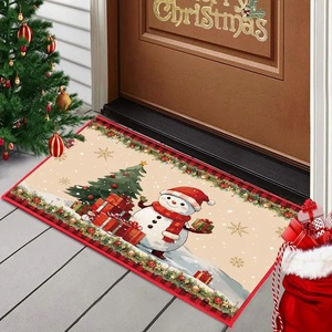 Keset pintu pohon Natal manusia salju kartun 2025 karpet untuk dalam ruangan luar ruangan karpet dekoratif Natal karpet keset Selamat Natal - Product Image 1