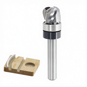 YUFUTemplate Fraise de défonceuse à refente pour dégrossissage de fond de coupelle, spirale à 3 dents à coupe ascendante, diamètre de coupe 1/2 po. Carbure de tungstène OEM -1/4" - Product Image 2