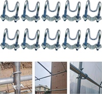 Accessoires pour serres : Petites attaches en U en acier galvanisé pour tubes transversaux, connecteurs de fixation verticale pour tuyaux