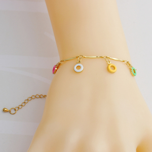 FS Elegant Bracelet de cheville plaqué or Colorful <span class=keywords><strong>Ciecle</strong></span> Elements Classic Style pour les femmes - Product Image 2