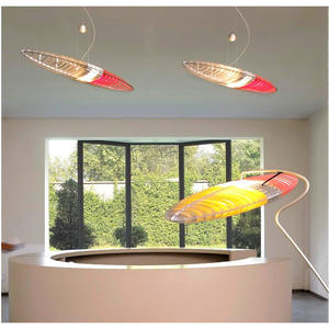 Lustre de bar vintage de taille moyenne de style Renaissance italienne pour restaurant, espace commercial, salon, ovale, blanc chaud - Product Image 2