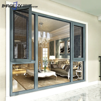 Fenêtre battante en aluminium de conception chinoise profil ouvert en alliage d'aluminium en acier inoxydable noms standard cadres de fenêtre élégants
