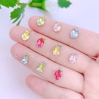 Coloré brillant cubique zircone lune pendentif cuivre 18K plaqué or bijoux à bricoler soi-même faisant des accessoires pendentif connecteur
