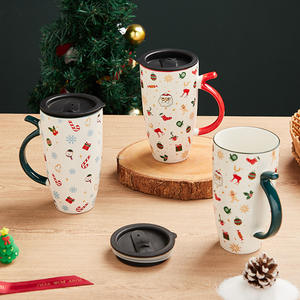 Tasses à café en céramique de Noël grande capacité, tasses à boire personnalisées de dessin animé pour le bureau - Product Image 6