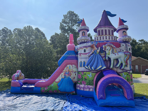נסיכה מתנפחים קפיצה טירה מתנפחים bouncer בנות להקפיץ הבית עם שקופית קומבו שקופית מתנפחים עבור בנות - Product Image 2
