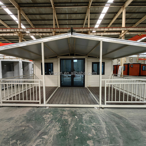 Rumah Kontainer Modular Profesional Mudah Dibangun, Penyimpanan Kecil untuk Kantor Kamp Pekerja, Rumah Kontainer Paket Datar Lebar Ganda dengan Perabotan - Product Image 1