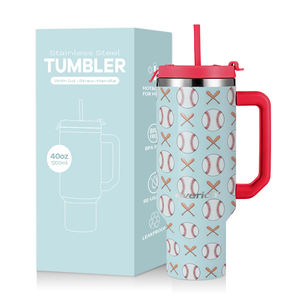 Vaso de 40oz con pajita de doble y tapa para sorbos, taza de viaje de acero inoxidable con aislamiento al vacío reutilizable, sin BPA - Product Image 5