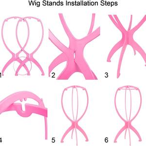 Оптовая продажа, многоцветная складная пластиковая подставка для париков высокого качества, регулируемый дисплей для париков, портативный держатель для париков - Product Image 2