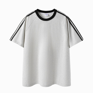 Nueva Llegada, Camisetas Unisex de 220g, 100% Algodón, Diseño de Hombros Caídos, con 3 Rayas, Estilo Casual Retro, Manga Corta - Product Image 5
