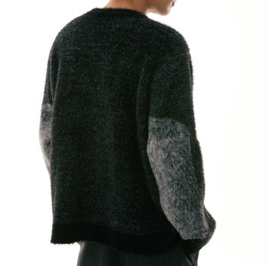 YPY personnalisé hiver Streak Jacquard marque lettre Jacquard Logo col rond pull en tricot pull d'hiver pour hommes fabricants - Product Image 3