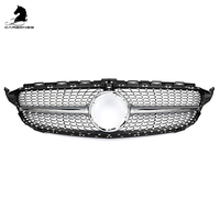 Grille de pare-chocs avant de style GT pour Mercedes W205 2019-2022 avec caméra chrome noir