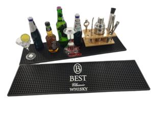 Branded Silicone PVC Bar <b>Mat</b> Rubber <b>Beer</b> Spill Pad Pub Rail <b>Mat</b> Drip Tray Non Slip Service <b>Mat</b> Coaster Placemat - Product Image 1