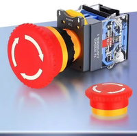 Interrupteur à bouton poussoir en forme de champignon rouge à verrouillage automatique 22 mm IP65 Arrêt d'urgence Signalisation en plastique 1NO 2NO 1NO1NC 2A 220V Contrôle