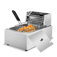 Freidora eléctrica de patatas fritas, máquina de freír pollo, comercial, restaurante, venta al por mayor