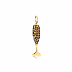 Champagne Glass Design Charm Citrine Zircon Stone Venta al por mayor Hecho a mano Turco 925 Joyería de plata esterlina - Product Image 2