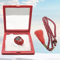 Vente en gros de cadeaux musulmans pour le Ramadan, ensemble de cadeaux islamiques Tasbih pour la prière islamique, 99 perles Tasbihs, bague Zikr