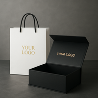 Caja de Regalo de Cartón de Lujo Reciclable, Rígida con Tapa Magnética, Logotipo Personalizado, Embalaje de Papel Plegable de Alta Gama para Calcetines con Esponja de Piel en Relieve