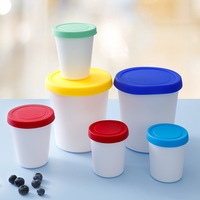 Contenants de stockage réutilisables en plastique pour crème glacée avec couvercles en silicone, résistants au congélateur, pour desserts, yaourts et aliments