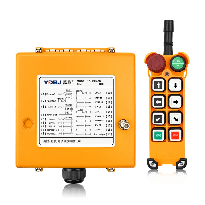 F23-6d Zwei-Gang-industrielle drahtlose Fernbedienung für Portalkran 1 Sender 1 Empfänger