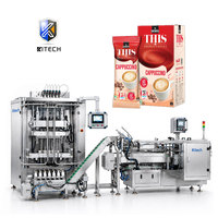 Machine d'emballage multi-voies pour sachets de café en poudre avec remplissage à vis sans fin et ligne de cartonnage