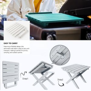 โต๊ะและเก้าอี้กลางแจ้งทำจากไม้ HDPE แบบพับได้กันน้ำ - Product Image 6